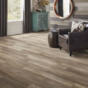 Horizen Flooring presents to you a picture of a 12mm Laminate flooring with click lock system, manufactured by EagleCreek Floors. Color: Oak Santana.