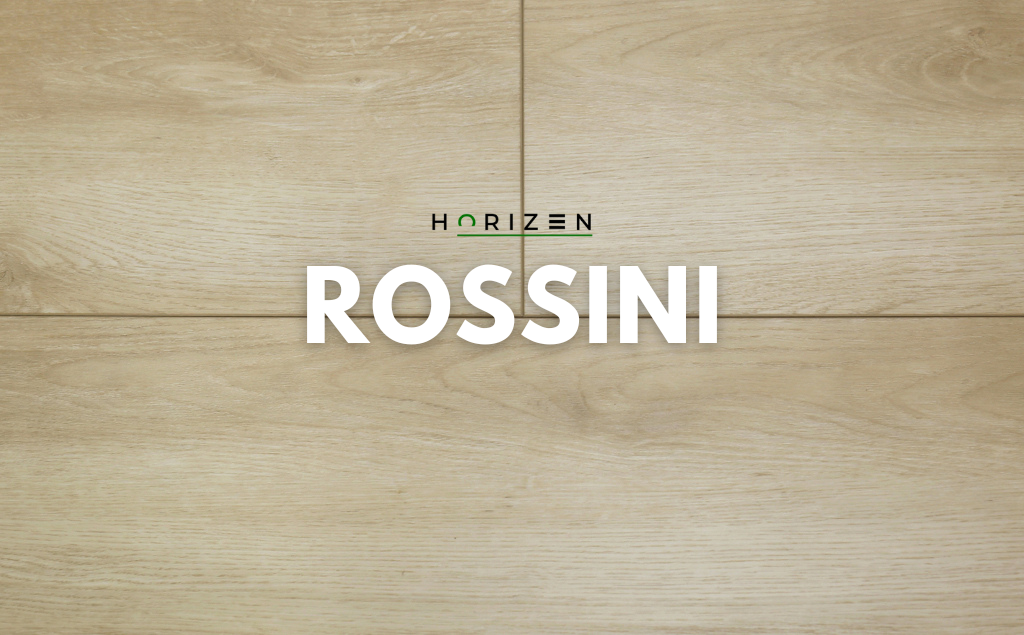 Horizen Flooring presents to you a picture of a quality wide plank Rossini luxury vinyl plank. NovoCore Q XXL Tango collection features a wide range of colors & designs that will compliment any interior. Natural wood grain synchronized surface allow for an authentic hardwood look & feel. This collection features a 0.3″ / 7.5 mm overall thickness and a durable 22 mil / 0.55 mm wear layer for residential and commercial applications.