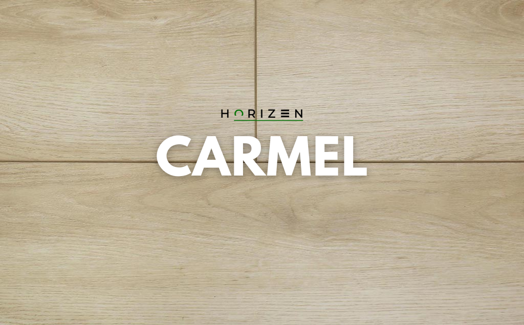 Horizen Flooring presents to you a picture of a quality wide plank Carmel luxury vinyl plank. NovoCore Q Merengue collection features a wide range of colors & designs that will compliment any interior. Natural wood grain synchronized surface allow for an authentic hardwood look & feel. This collection features a 0.3″ / 7.5 mm overall thickness and a durable 22 mil / 0.55 mm wear layer for residential and commercial applications.