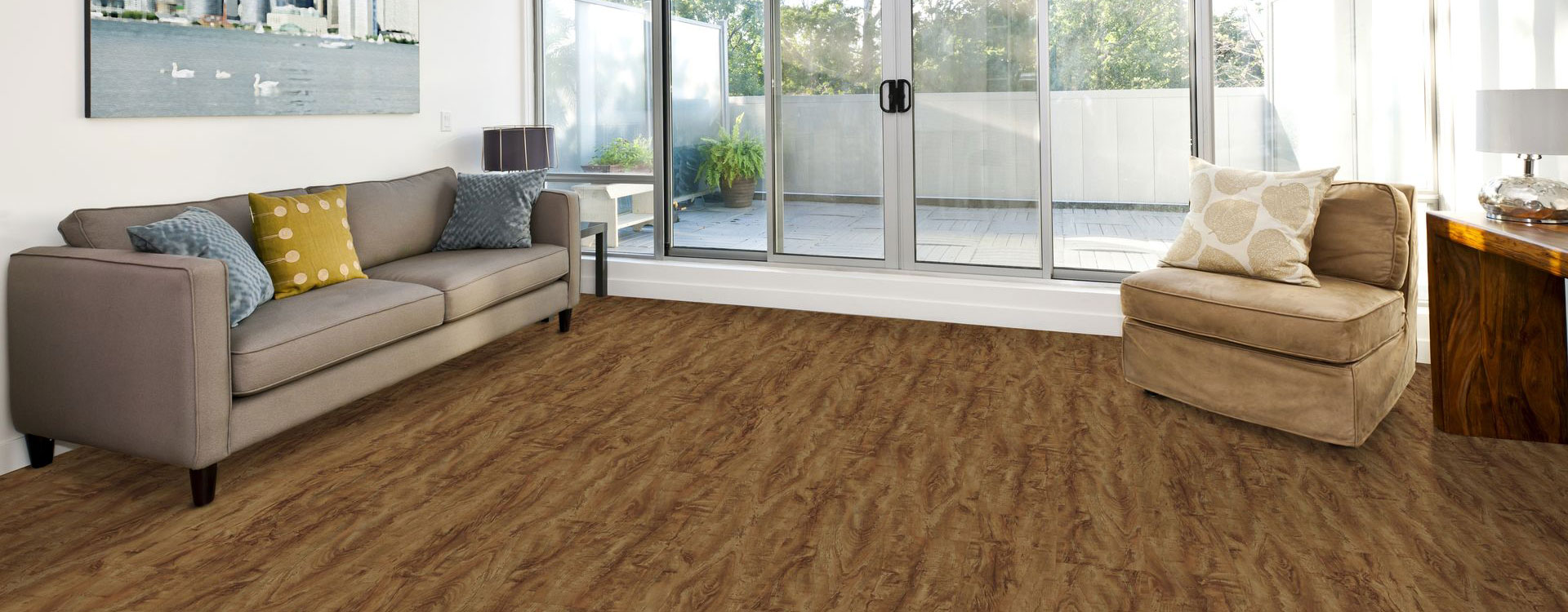 Horizen Flooring presents to you a picture of a quality wide plank Hickory luxury vinyl plank. NovoCore Premium EIR collection features a wide range of colors & designs that will compliment any interior. Natural wood grain synchronized surface allow for an authentic hardwood look & feel. This collection features a 0.25″ / 6.5 mm overall thickness and a durable 22 mil / 0.55 mm wear layer for residential and commercial applications.