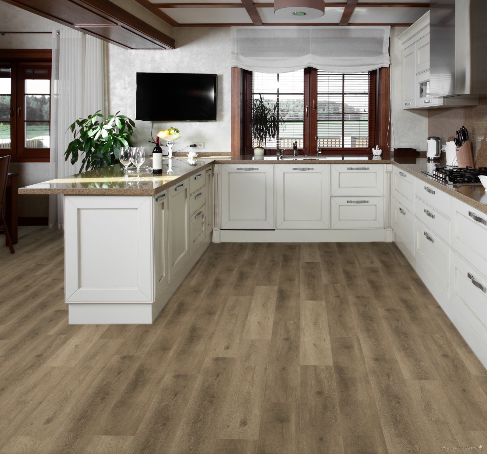 Horizen Flooring presents to you a picture of a quality wide plank Ponderosa luxury vinyl plank. NovoCore Premium EIR collection features a wide range of colors & designs that will compliment any interior. Natural wood grain synchronized surface allow for an authentic hardwood look & feel. This collection features a 0.25″ / 6.5 mm overall thickness and a durable 22 mil / 0.55 mm wear layer for residential and commercial applications.