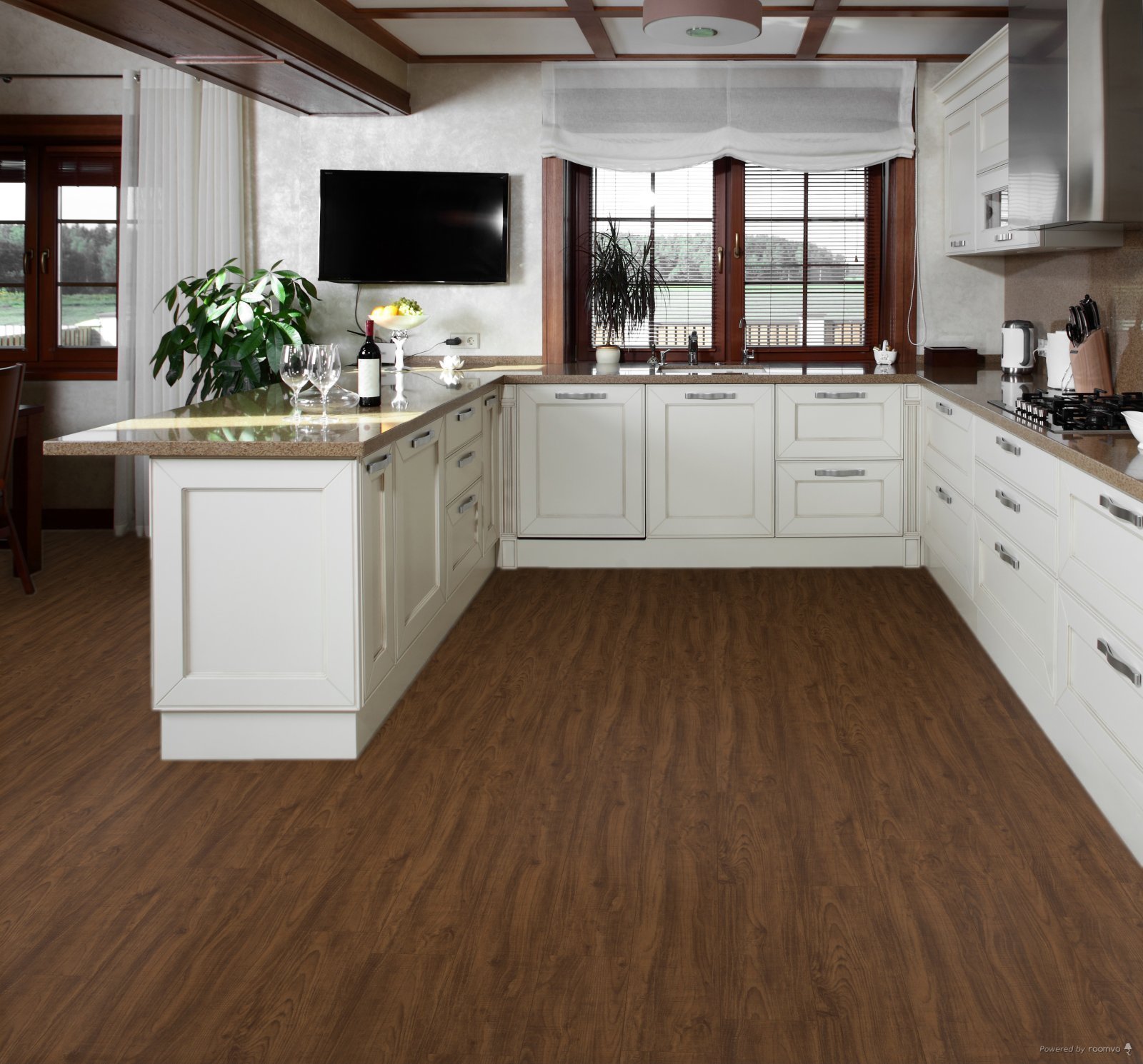 Horizen Flooring presents to you a picture of a quality wide plank Gunstock luxury vinyl plank. NovoCore Premium collection features a wide range of colors & designs that will compliment any interior. Natural wood grain synchronized surface allow for an authentic hardwood look & feel. This collection features a 0.25″ / 6.5 mm overall thickness and a durable 22 mil / 0.55 mm wear layer for residential and commercial applications.