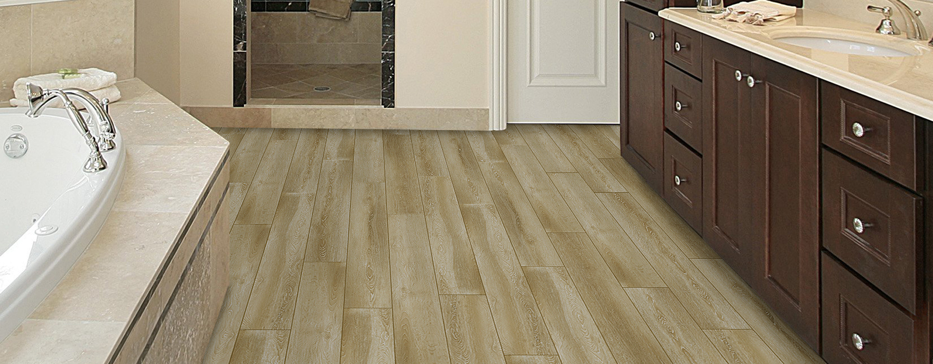 Horizen Flooring presents to you a picture of a quality wide plank Fairhope luxury vinyl plank. NovoCore Q Merengue collection features a wide range of colors & designs that will compliment any interior. Natural wood grain synchronized surface allow for an authentic hardwood look & feel. This collection features a 0.3″ / 7.5 mm overall thickness and a durable 22 mil / 0.55 mm wear layer for residential and commercial applications.
