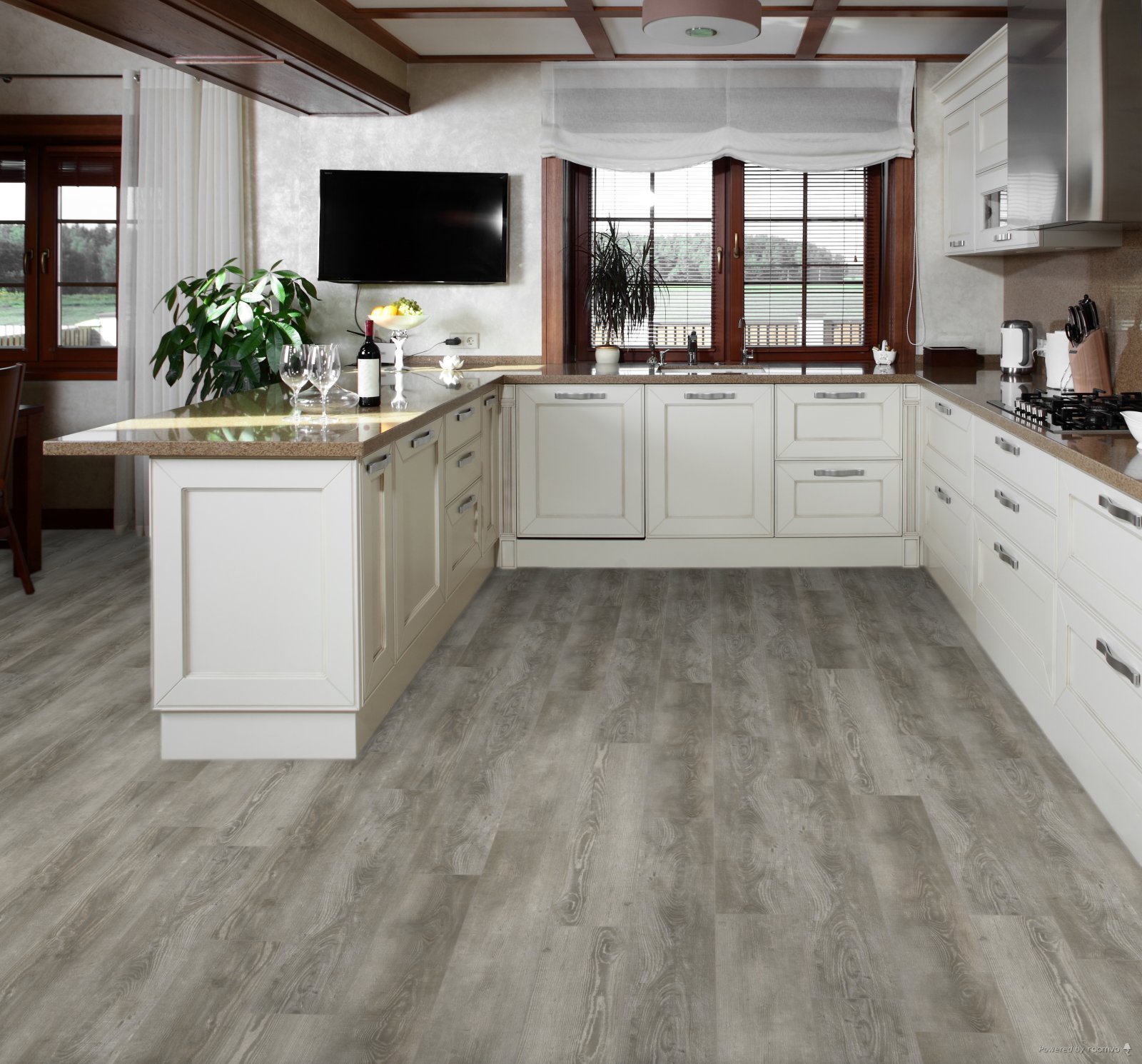Horizen Flooring presents to you a picture of a quality wide plank Pacific Grove luxury vinyl plank. NovoCore Q Merengue collection features a wide range of colors & designs that will compliment any interior. Natural wood grain synchronized surface allow for an authentic hardwood look & feel. This collection features a 0.3″ / 7.5 mm overall thickness and a durable 22 mil / 0.55 mm wear layer for residential and commercial applications.