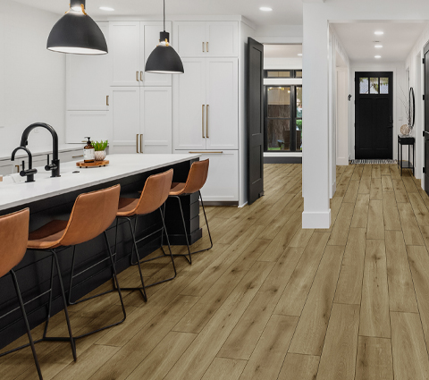 Horizen Flooring presents to you a picture of a quality wide plank luxury vinyl plank. NovoCore Q XXL Tango collection features a wide range of colors & designs that will compliment any interior. Natural wood grain synchronized surface allow for an authentic hardwood look & feel. This collection features a 0.3″ / 7.5 mm overall thickness and a durable 22 mil / 0.55 mm wear layer for residential and commercial applications.