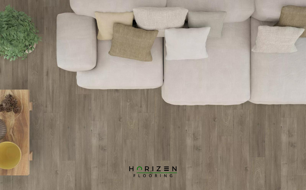 Horizen Flooring presents to you a picture of a quality wide plank Diamond Reef luxury vinyl plank. LW Flooring Riverstone collection features a wide range of colours & designs that will compliment any interior. Natural wood grain synchronised surface allow for an authentic hardwood look & feel. This collection features a 5.5 mm overall thickness and a durable 20 mil wear layer for residential and commercial applications.
