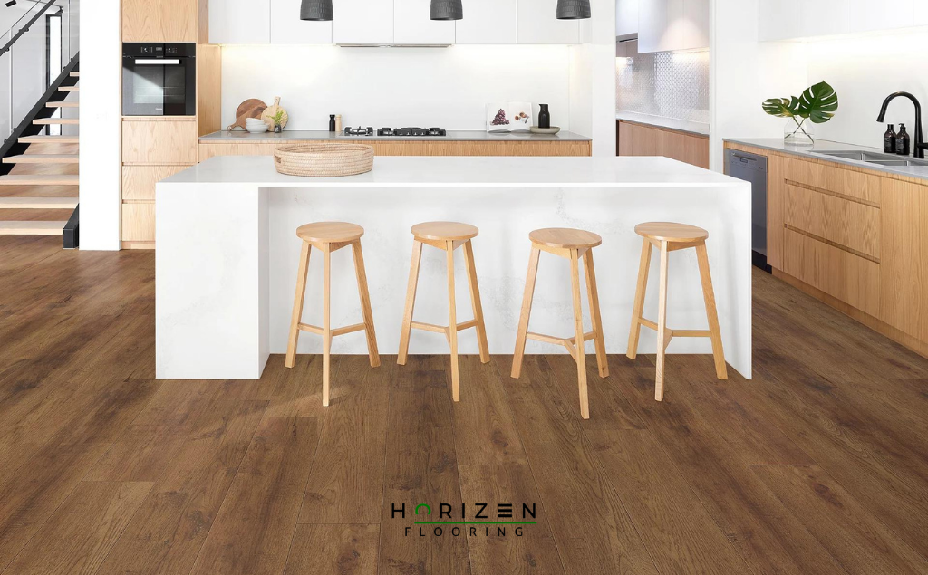 Horizen Flooring presents to you a picture of a quality wide plank Topaz Lagoon luxury vinyl plank. LW Flooring Riverstone collection features a wide range of colours & designs that will compliment any interior. Natural wood grain synchronised surface allow for an authentic hardwood look & feel. This collection features a 5.5 mm overall thickness and a durable 20 mil wear layer for residential and commercial applications.