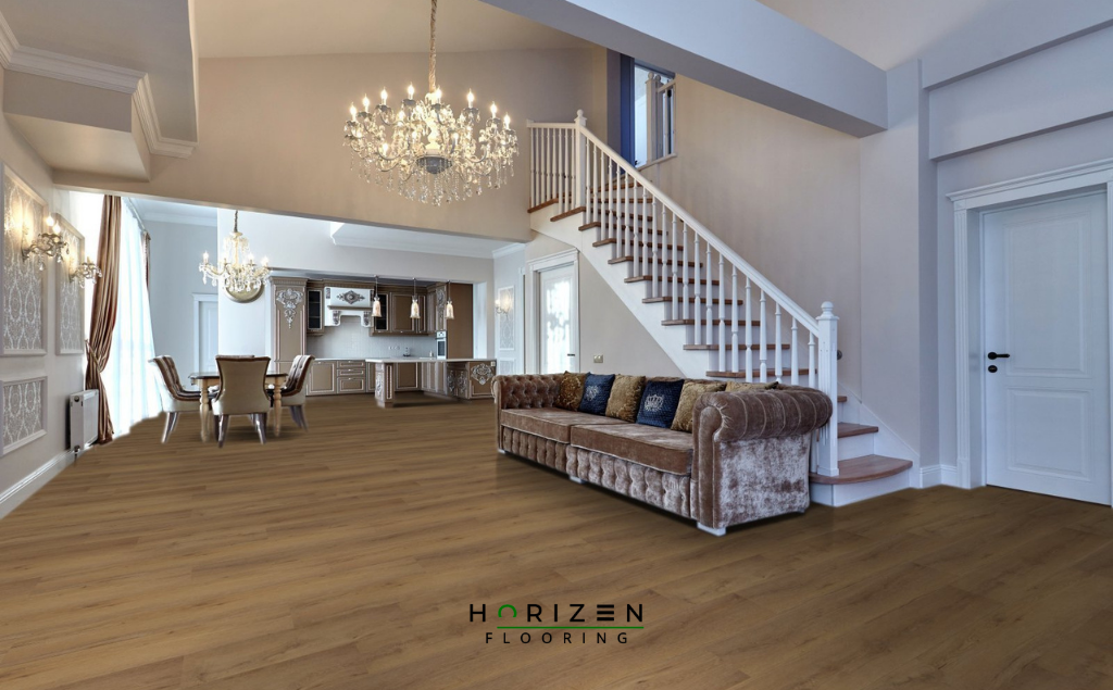 Horizen Flooring presents to you a picture of a quality wide plank Buttercup luxury vinyl plank. LW Flooring Riverside collection features a wide range of colours & designs that will compliment any interior. Natural wood grain synchronised surface allow for an authentic hardwood look & feel. This collection features a 7.8 mm overall thickness and a durable 20 mil wear layer for residential and commercial applications.