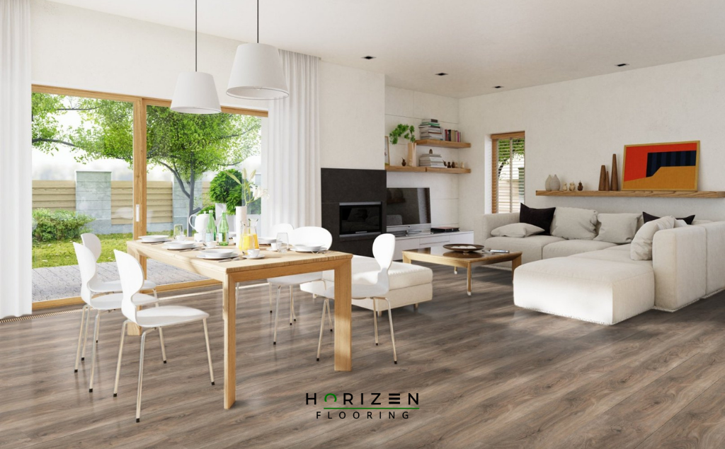 Horizen Flooring presents to you a picture of a quality wide plank Wildrose luxury vinyl plank. LW Flooring Riverside collection features a wide range of colours & designs that will compliment any interior. Natural wood grain synchronised surface allow for an authentic hardwood look & feel. This collection features a 7.8 mm overall thickness and a durable 20 mil wear layer for residential and commercial applications.