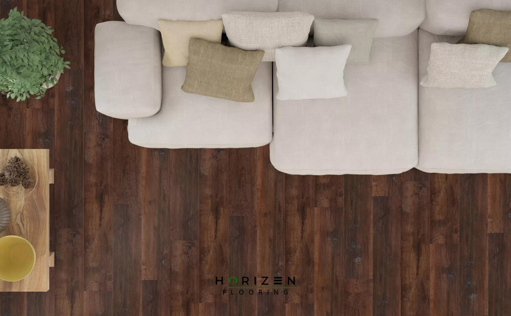 Horizen Flooring presents to you a picture of a quality wide plank Wisteria luxury vinyl plank. LW Flooring Riverside collection features a wide range of colours & designs that will compliment any interior. Natural wood grain synchronised surface allow for an authentic hardwood look & feel. This collection features a 7.8 mm overall thickness and a durable 20 mil wear layer for residential and commercial applications.